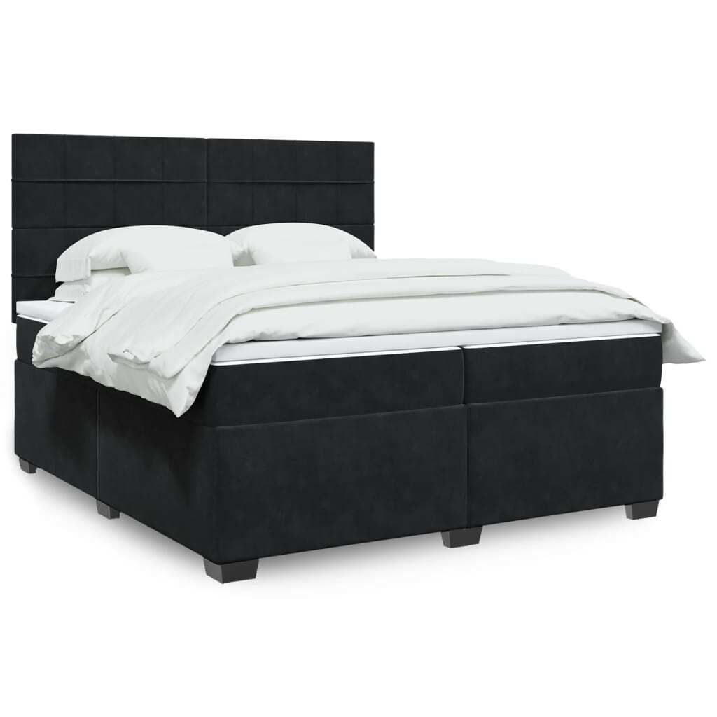 Maison Exclusive - Boxspringbett mit Matratze Schwarz 200x200 cm Samt