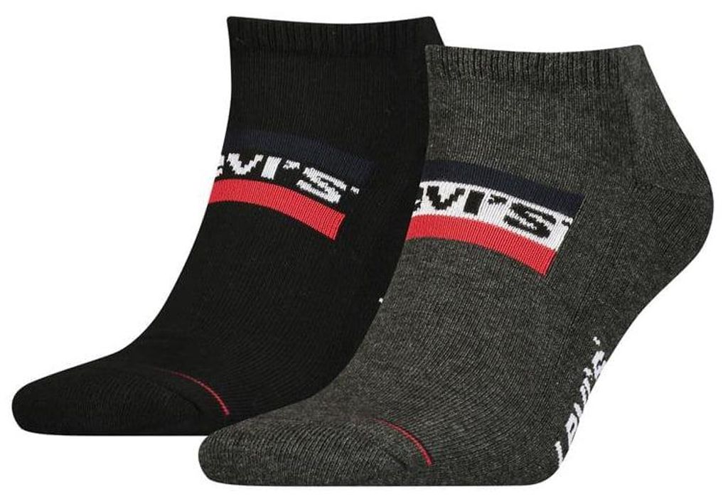 Sneakersocken mit Logo – Mittelgrau Schwarz – 35-38