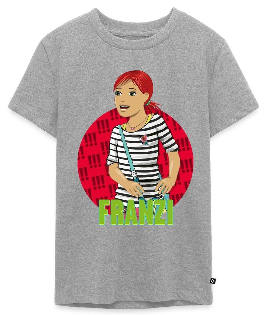 Spreadshirt Die Drei Ausrufezeichen Franzi Teenager Premium T-Shirt, 146/152 (10 Jahre), Grau meliert