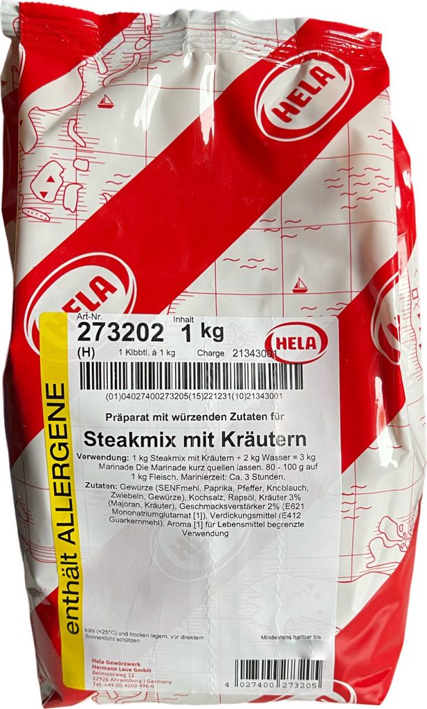 Hela Steakmix mit Kräutern Trockenmarinade - 1kg Produktbild 
