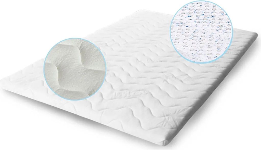 Letti Moderni Gel Latex Topper 80x200 cm – H2, 7 Zonen, 8 cm Höhe, RG 65, Matratzenauflage für Boxspringsbett, bis 95 kg