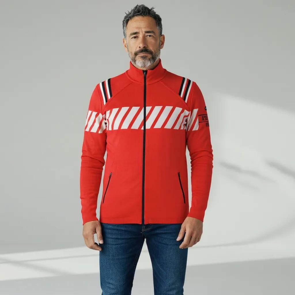 Pullover NEWLAND Man Full Zip Rot/Schwarz XL