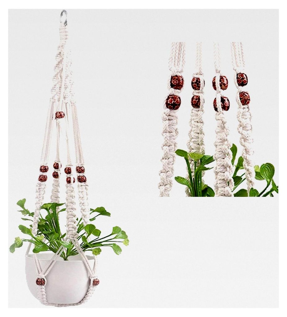 Premium Makramee Blumenampel 90 cm für Innen und Außen