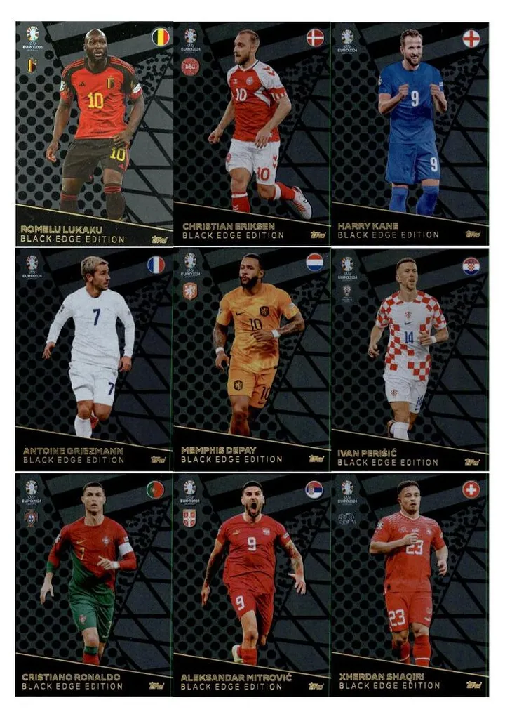 Cartes à Collectionner Match Attax Euro 2024 : Pack Full Black Edge 1-9