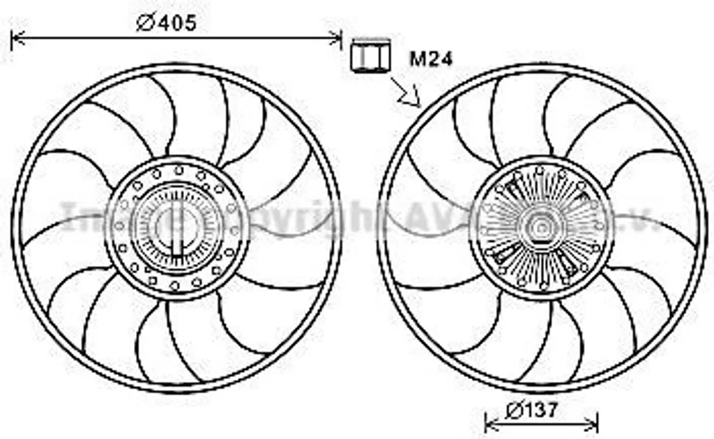 PRASCO FDF609 Ventilateur de Radiateur OE 1436157 pour Ford Transit
