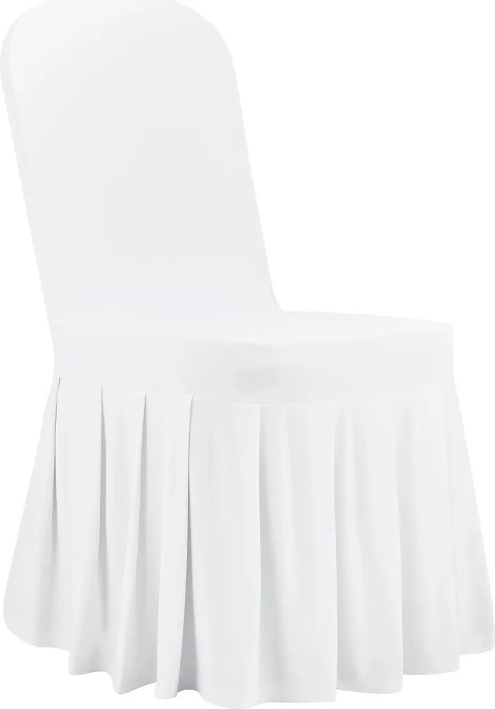 Housses de Chaises en Polyester Élasthanne Face Lisse Lot de 30 Blanc