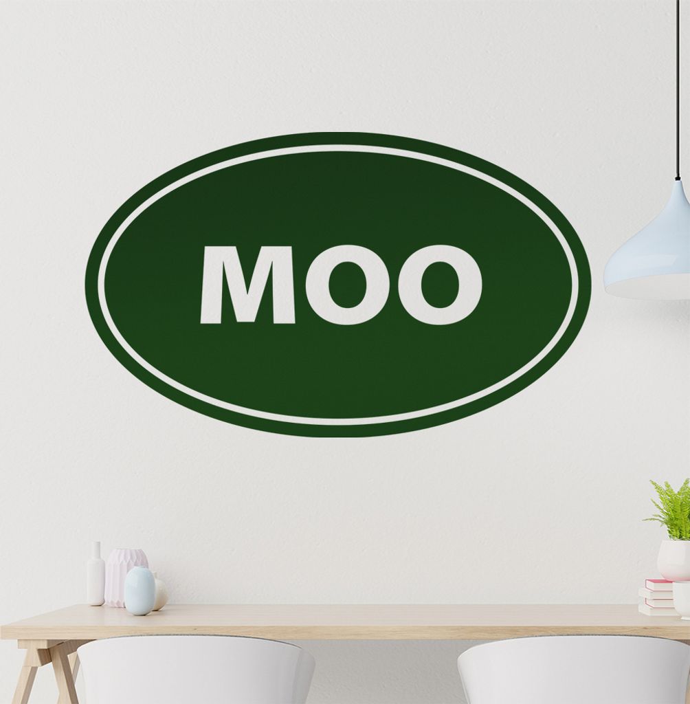 MOO Wandtattoo in 6 Größen - Wandaufkleber Wall Sticker - Dekoration, Küche, Wohnzimmer, Schlafzimmer, Badezimmer