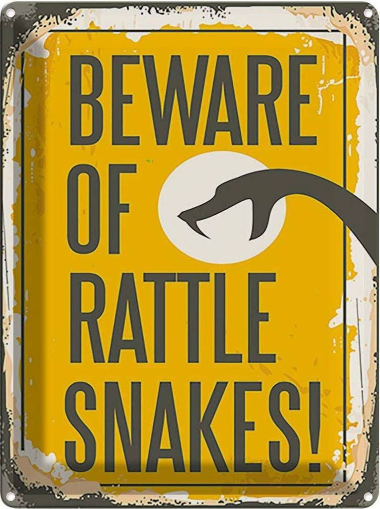 vianmo Blechschild 40x30 cm Schlange of rattle snakes Spruch Zitat