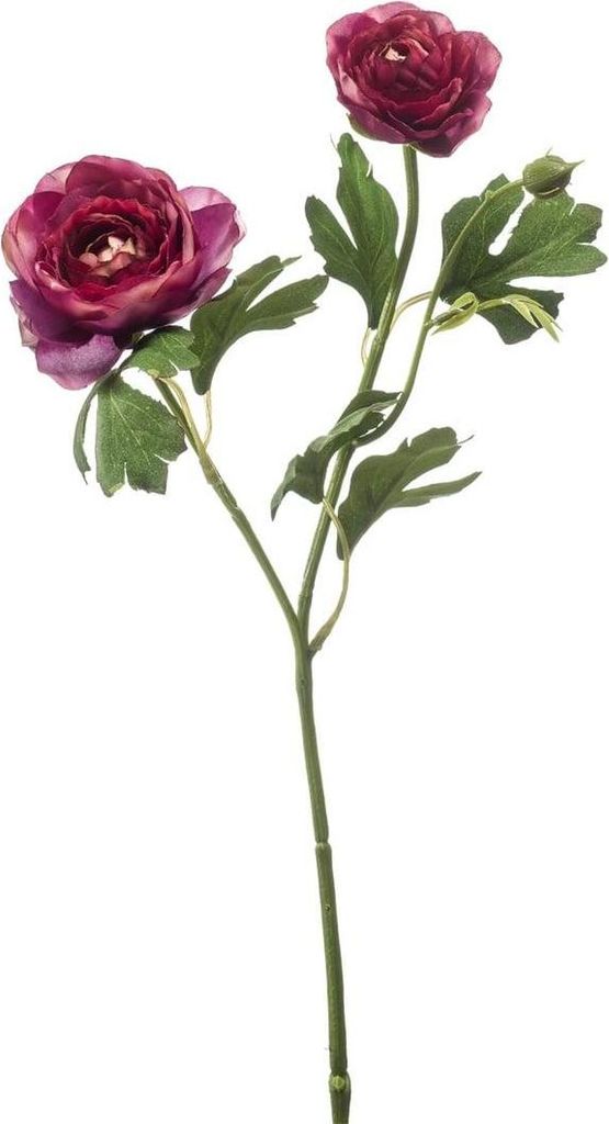 artplants.de Kunst Zweig Ranunkel Florance, dunkelviolett, 45cm - Deko Ranunkelzweig