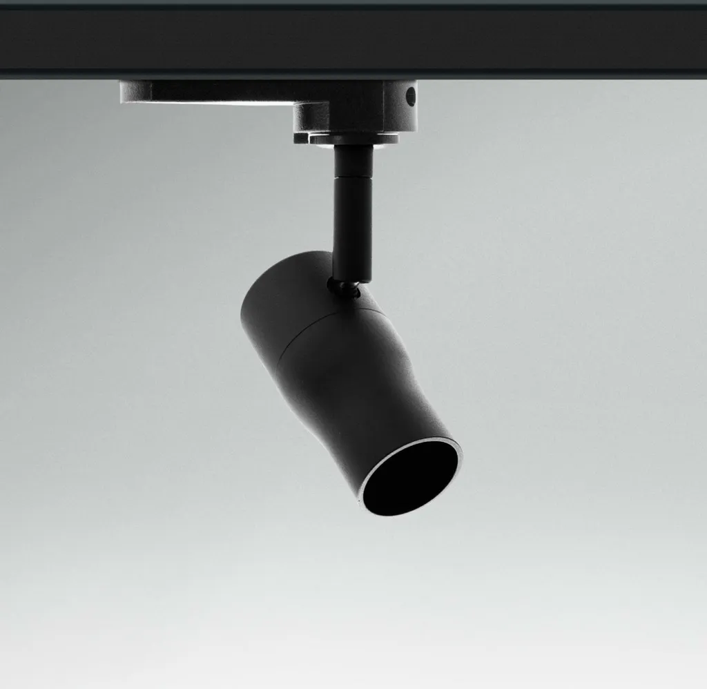 Projecteur LED rail triphasé noir zoomable 12W 3000K REGIA SHOP MINI