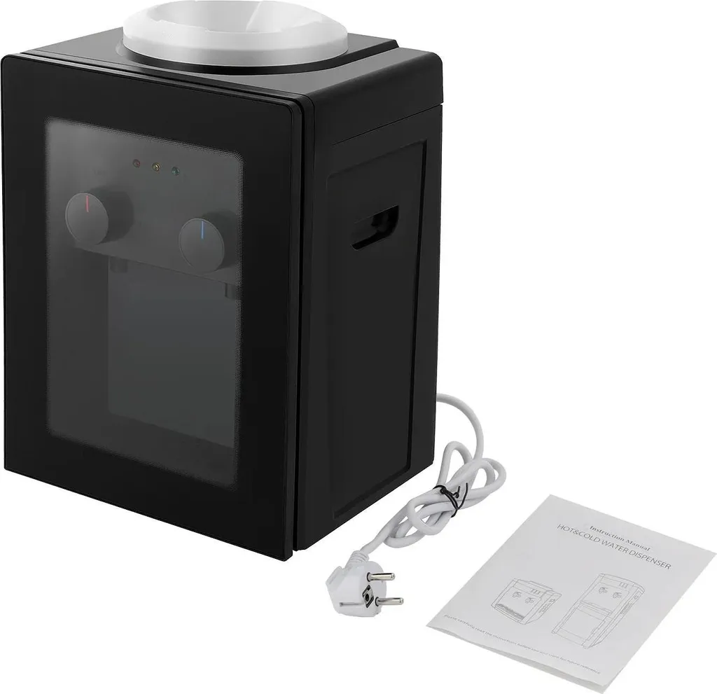 Distributeur d'eau chaude et froide noir compact avec prise UE - Modèle D20