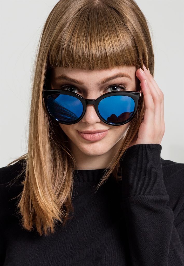 Urban Classics Sunglasses October 11001, color:blk/blu, size:one size