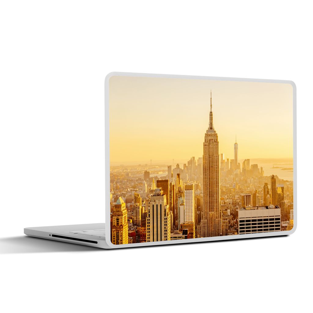 MuchoWow Laptop Aufkleber Sticker Cover Goldglanz über New York 30x22 cm - Laptop-Sticker