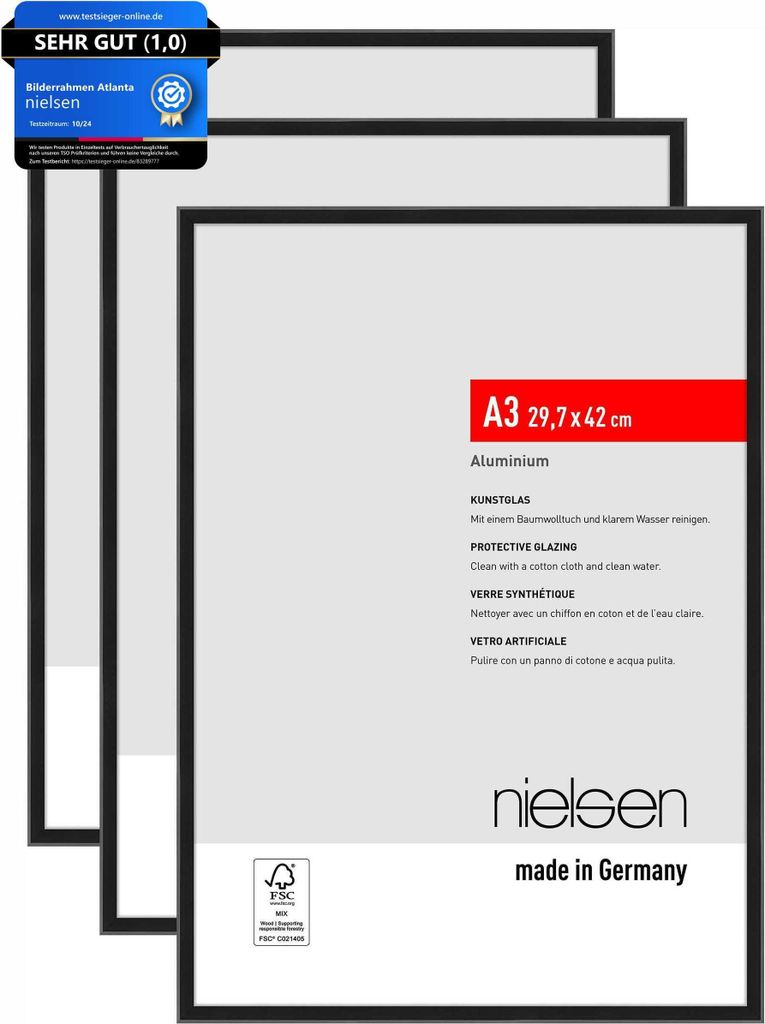 nielsen Bilderrahmen Atlanta (3er Set), A3 29,7x42 cm, Produktbild 