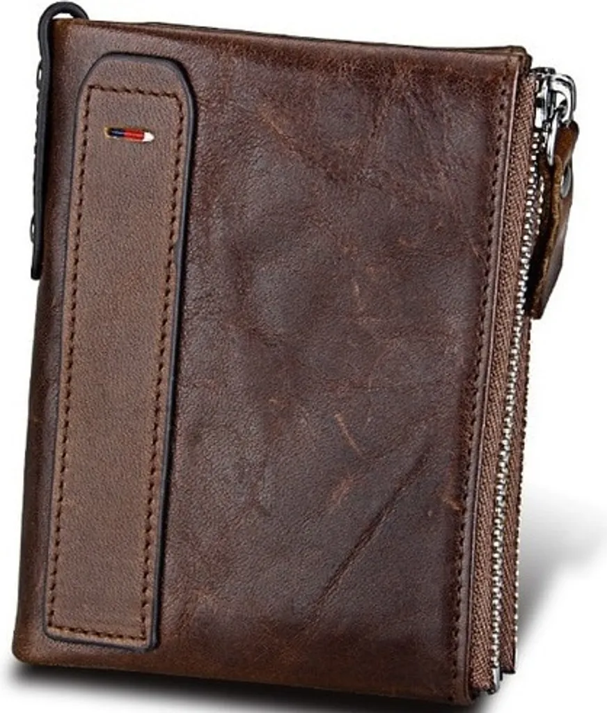 Petit Portefeuille Homme Marron Foncé William Pratique et Compact