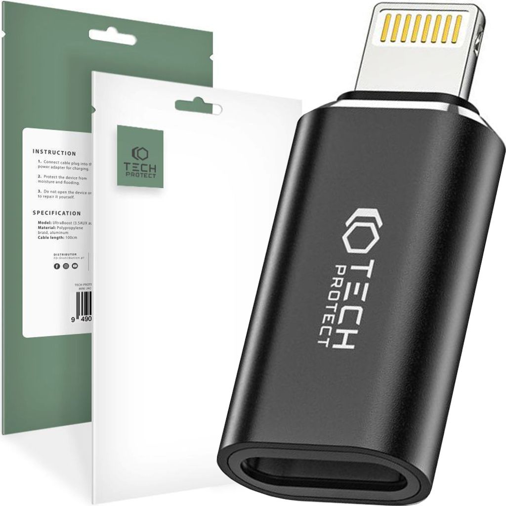 Tech-Protect 9490713933800, Lightning, USB-C, Čierna Obrázok produktu 