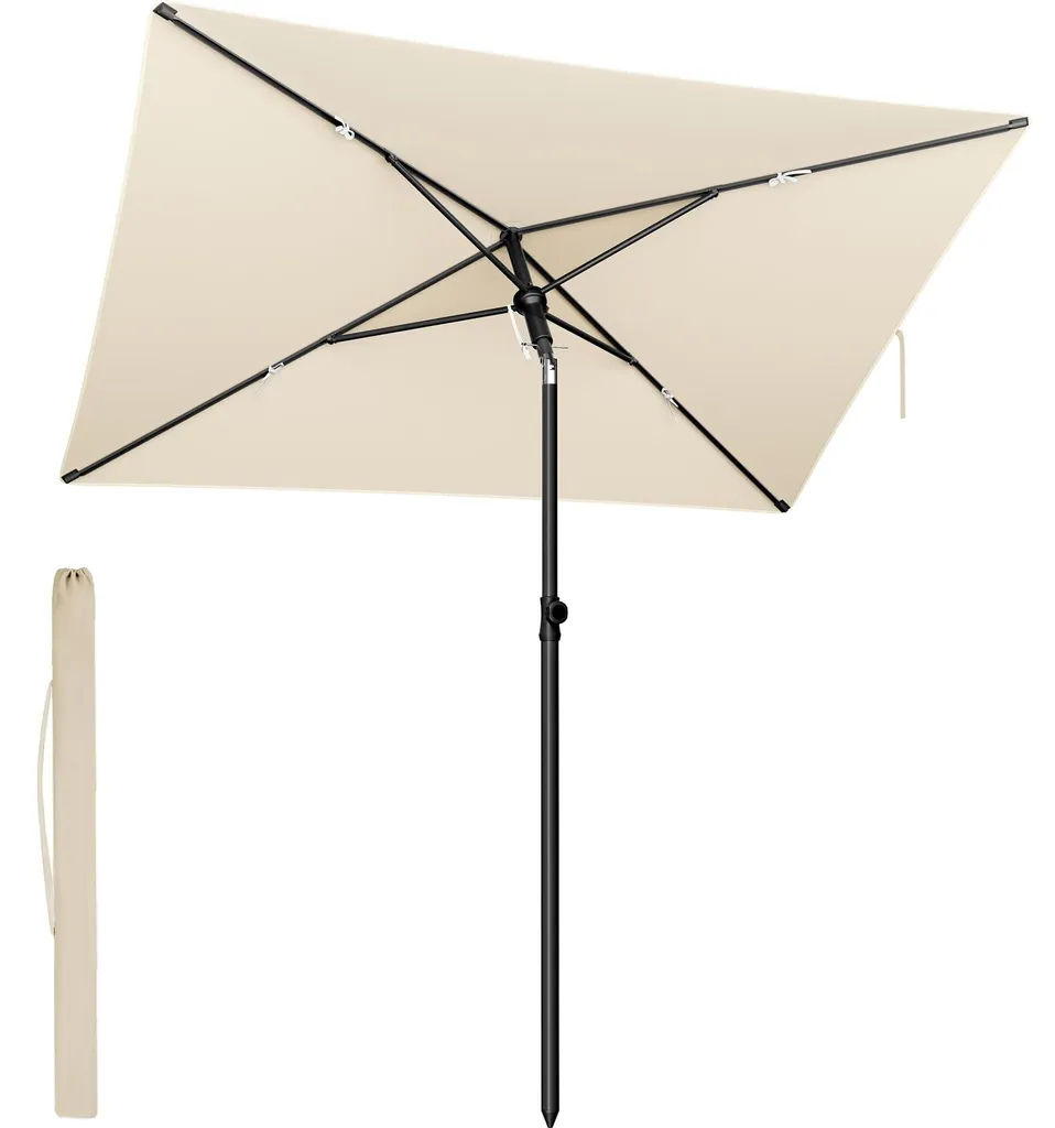 Parasol de plage inclinable 190 x 120 cm avec sac pour protection solaire