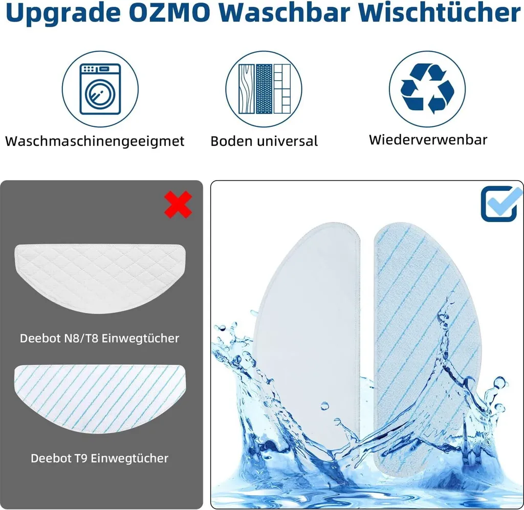 Accessoires Ecovacs Deebot OZMO Multicolore Haute Compatibilité T8