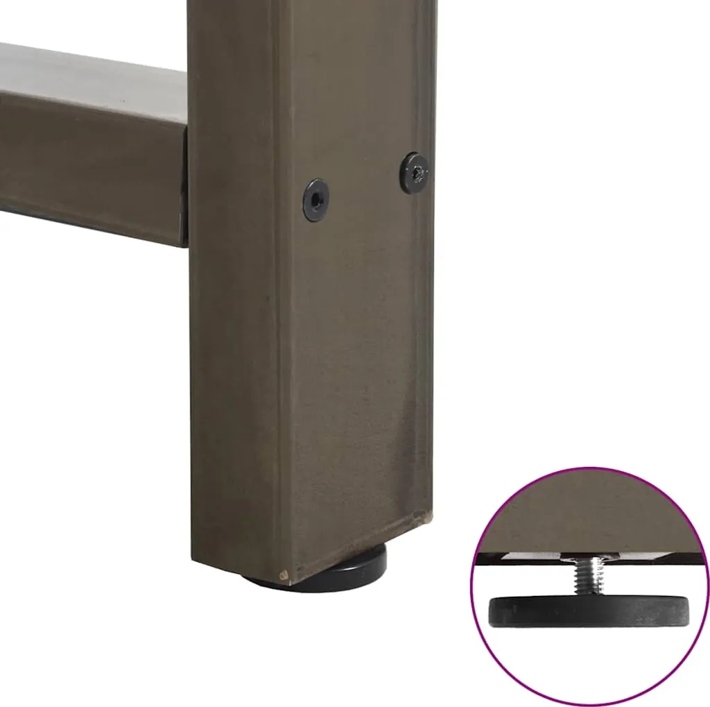 SYFAX™ Gambe per tavolo da pranzo in acciaio naturale 2 pz 100x(72-73) cm Acciaio - 7