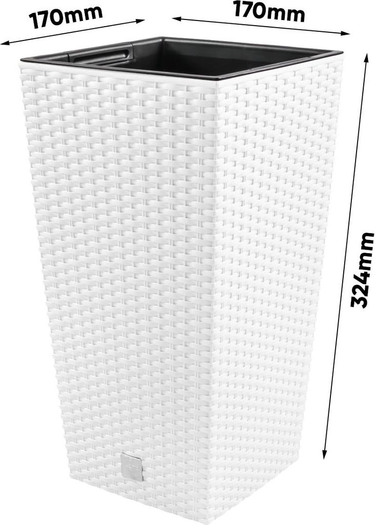 Blumentopf + Einsatz Blumenkübel Rattan RATO SQUARE DRTS170 Produktbild 9