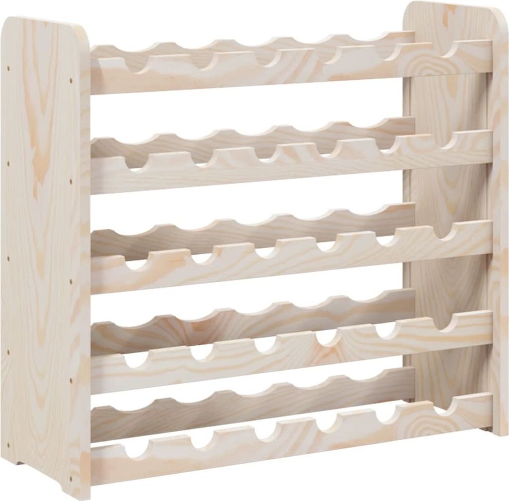 vidaXL Stojak na wino 67,5x25x60 cm lite drewno sosnowe Zdjęcie produktu 