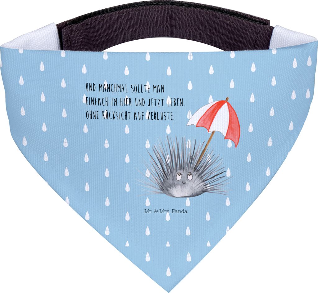 Mr. & Mrs. Panda Hunde Bandana Seeigel - Blau Pastell - Geschenk, Selbstliebe, Lebe, Halstuch, Für, Leben, Achtsamkeit, Hier und Jetzt, Hundehalst...
