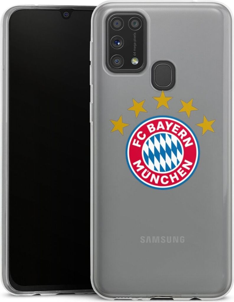 DeinDesign Slim Hülle für Samsung Galaxy M31 Silikon Case Ultra Dünn Handyhülle FC Bayern München FCB Sterne