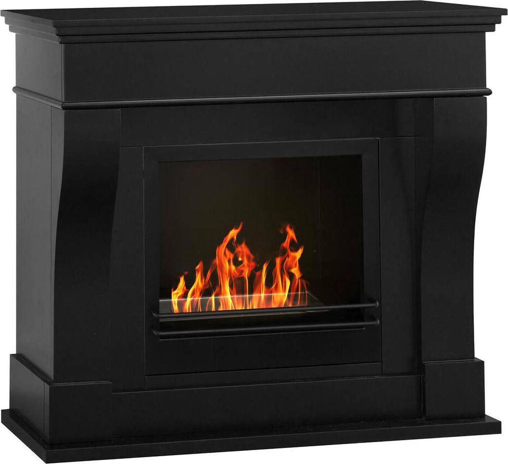 Bioethanol-Kamin Alseno,–kologischer Kamin, Rauchfreies Feuer, Heizung mit Ethanol, Italy, 111x43 h99 cm, Schwarz