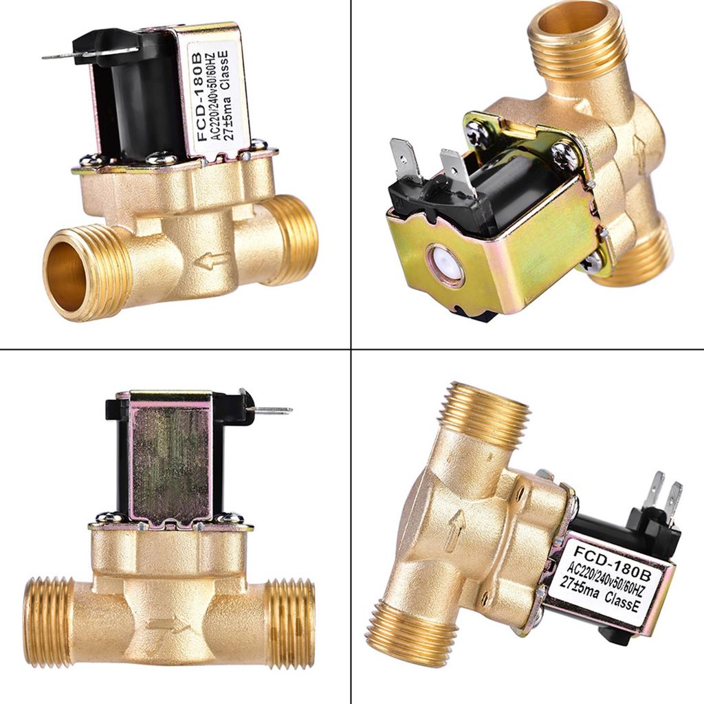 1/2" AC 220V Normalerweise geschlossenes elektrisches Magnetventil aus Messing zur Wassersteuerung