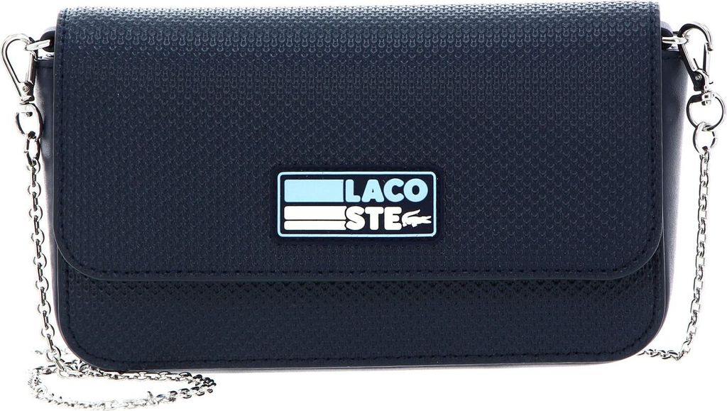 LACOSTE Leder Gürteltasche Schultertasche Chantaco Seasonal Belt Bag Badge Marine Panorama blau
