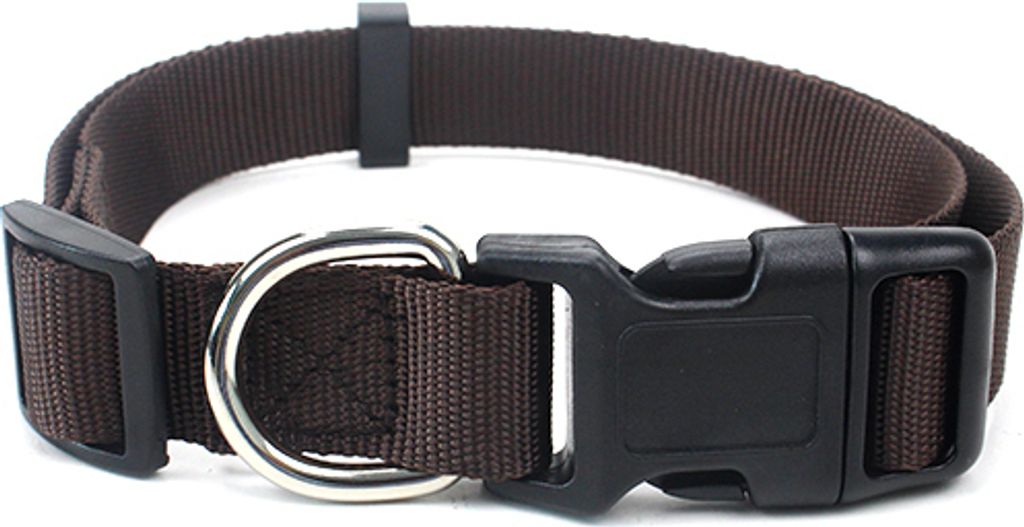 Robustes Hundehalsband aus Nylon – stufenlos verstellbar, leicht & bequem – für Welpen, kleine & große Hunde – S, M & L Größe S Braun