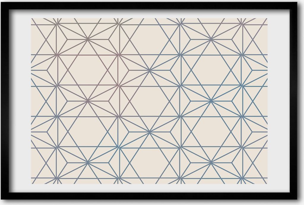 Bild 60x40 MDF-Rahmen, Wandkunst geometrischer Hintergrund