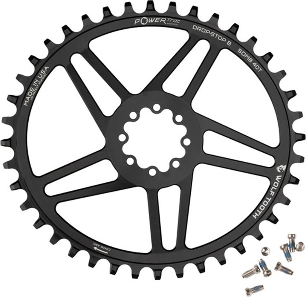 Wolf Tooth PowerTrac Elliptical SRAM 8-bolt Direct Mount Kettenblatt, Standard 45mm/Offset