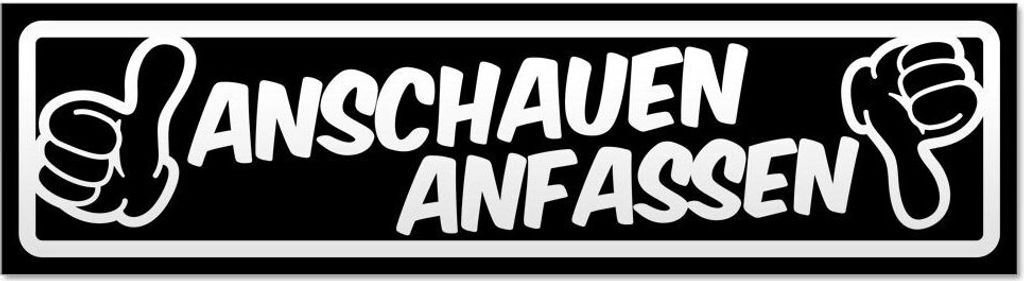 Kiwistar Anschauen anfassen invertiert Magnetschild Schild magnetisch - 20cm Schwarz - Magnetfolie für Auto PKW Kfz