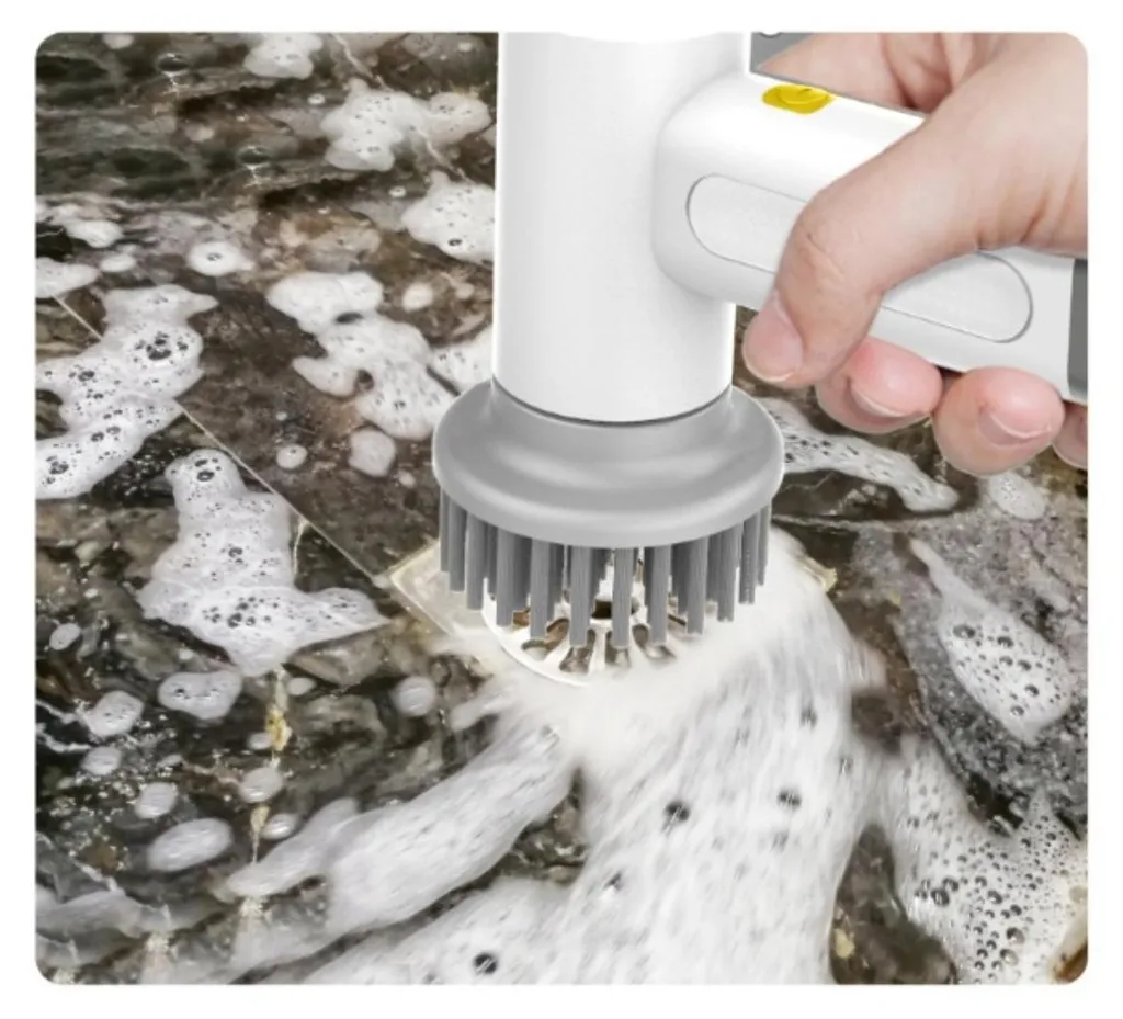 Brosse électrique pour vaisselle et cuisine rotative 360 Blanc 18cm - 11
