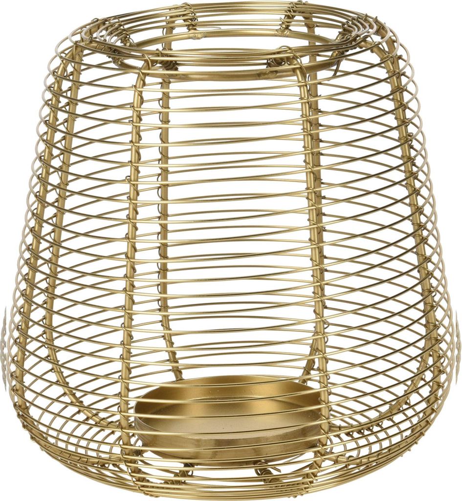 Teelichhalter aus Metall, golden, Ø 17,5 cm Produktbild 