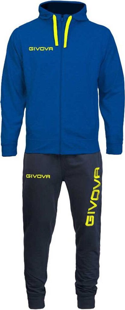 Givova King Cotone Terry Poker Trainingsanzug Blau,Schwarz 2XL Mann Blau,Schwarz 2XL