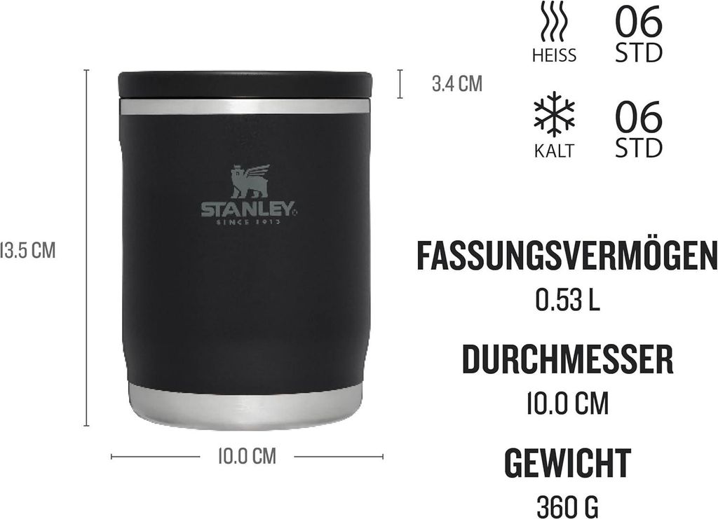 Stanley Adventure To-Go, Thermobox, 0,53 l, 6 h, Schwarz, Produktbild 