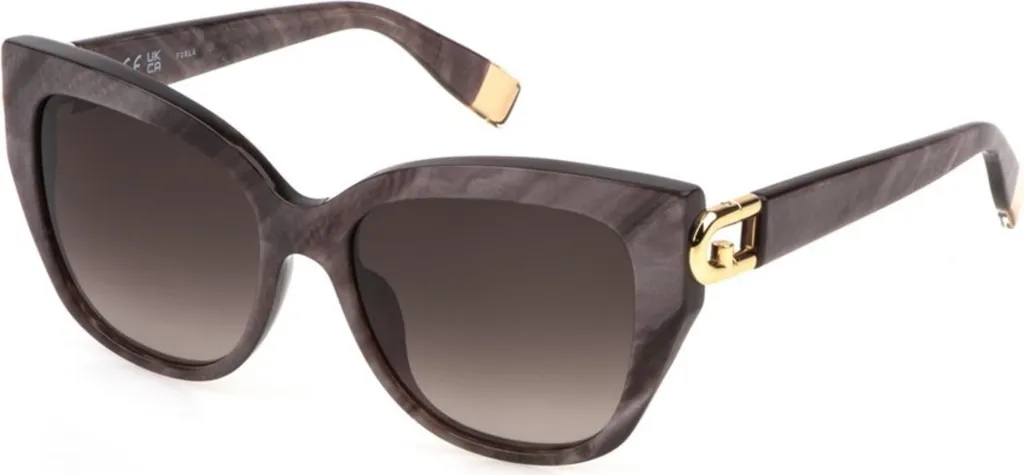 Lunettes de soleil Furla SFU816 550915 monture chic en acétate bleu