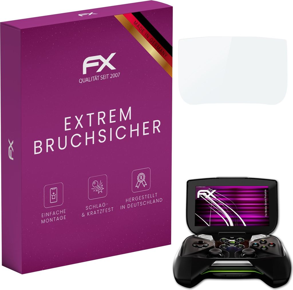 atFoliX FX-Hybrid-Glass Displayfolie kompatibel mit Nvidia Shield Portable Glasfolie