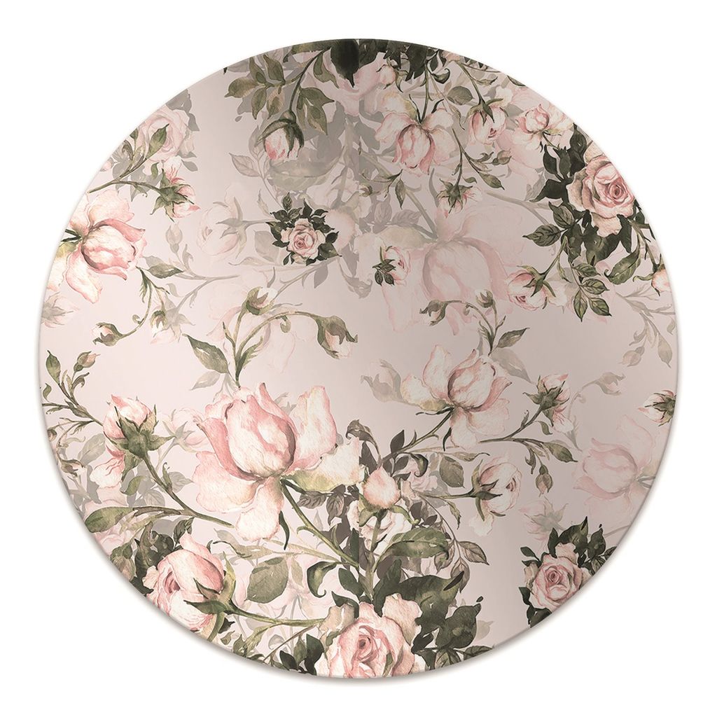 Rundmatte - Stuhlunterlage Bürostuhlunterlage - Rund Ø 100 cm - Bodenmatte - Fußmatte - Farbenfrohe Blumen