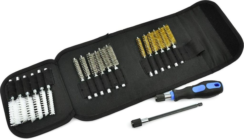 Einspritzdüsen Reinigungsset Mit 18 Bürsten – Nylon, Messing, Stahl, Inkl. Verlängerungsgriff Für 1/4"-Antrieb, Ideal Für Glüh- Und Zündke...