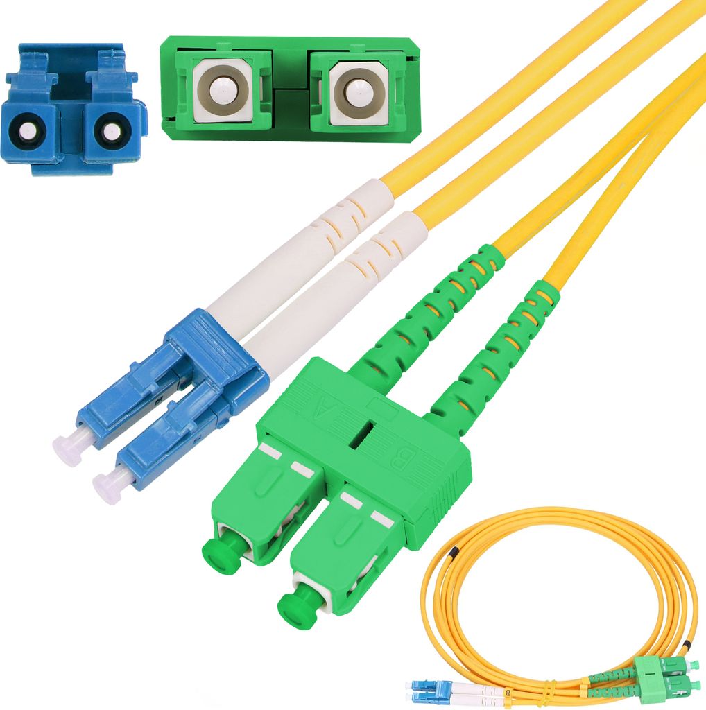 Extralink SC/APC-LC/UPC Patchkabel Einzelmodus, Duplex, G657A, 3mm, 1m