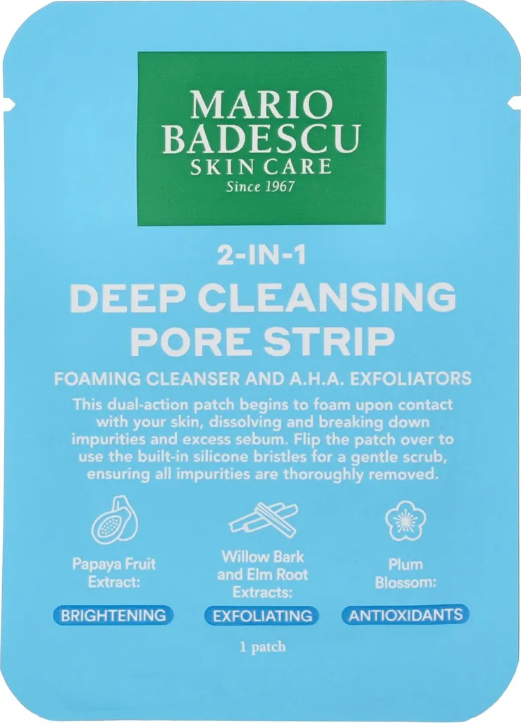 Mario Badescu Nettoyage en Profondeur 2-en-1 Bande de Pores x8 Unités