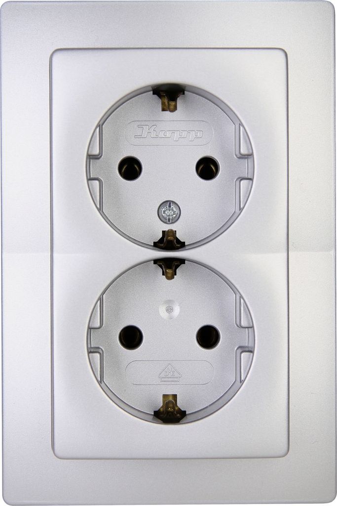 Kopp PARIS Silber Unterputz Rahmen, Schalter, Steckdosen, Taster, etc. Doppelsteckdose