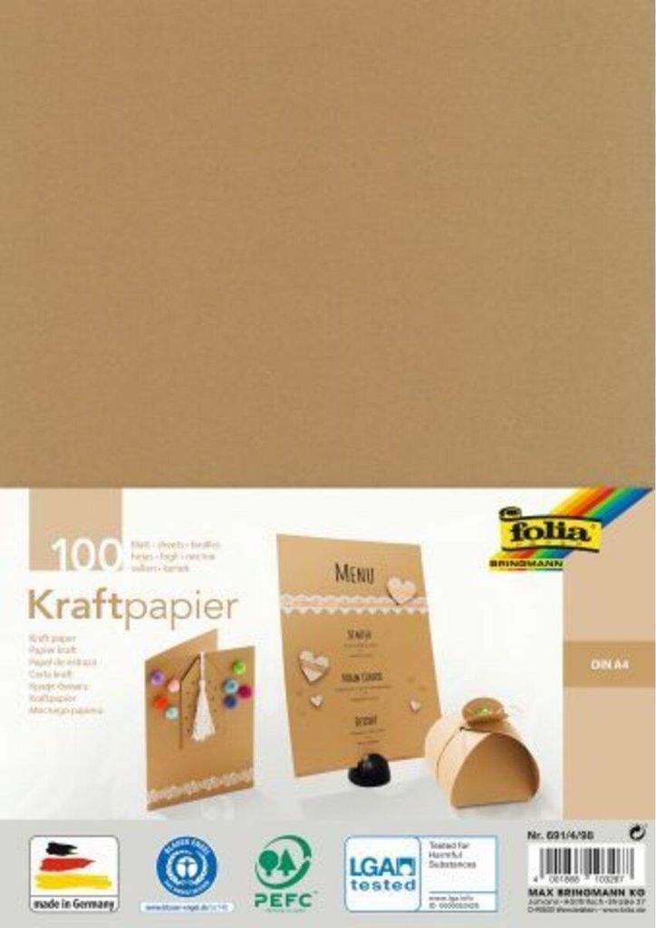 FOLIA 691/4/98 Kraftový papier, A4, 120 g/m², 100 listov, Obrázok produktu 