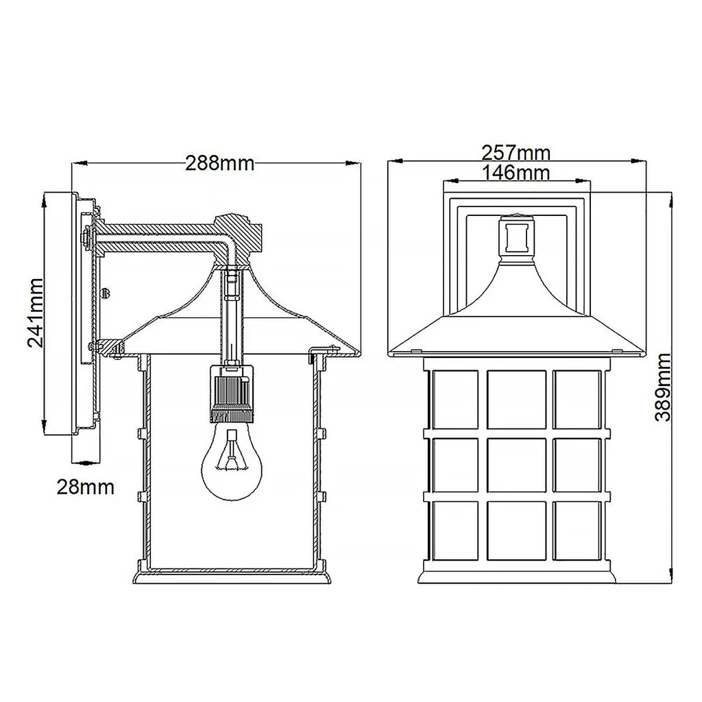 Applique d'extérieur E27 60W Freeport Hinkley Noir texturé élégante