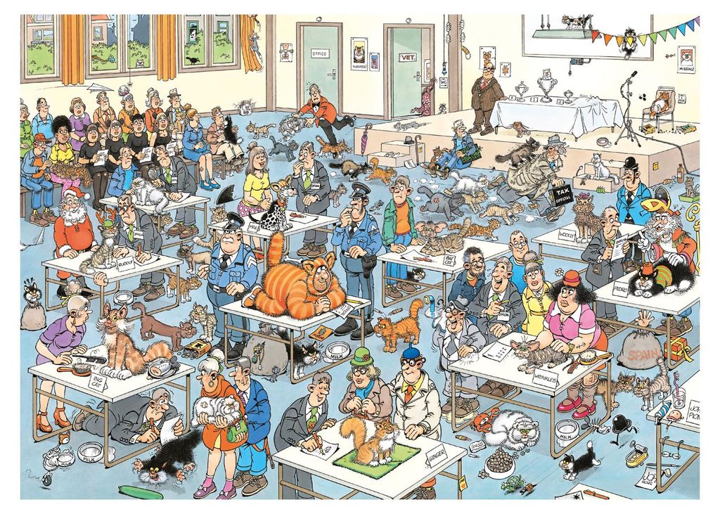 Jan Van Haasteren Pluzzle - Cat Show, 2000st. Produktbild 