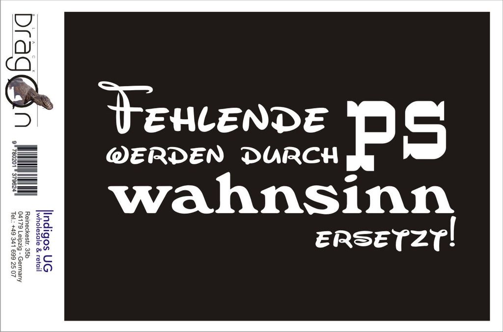 Aufkleber / Autoaufkleber - JDM / Die cut / Auto / OEM - Fehlende ps - 210x100mm schwarz - Heckscheibe / Heckscheibenaufkleber