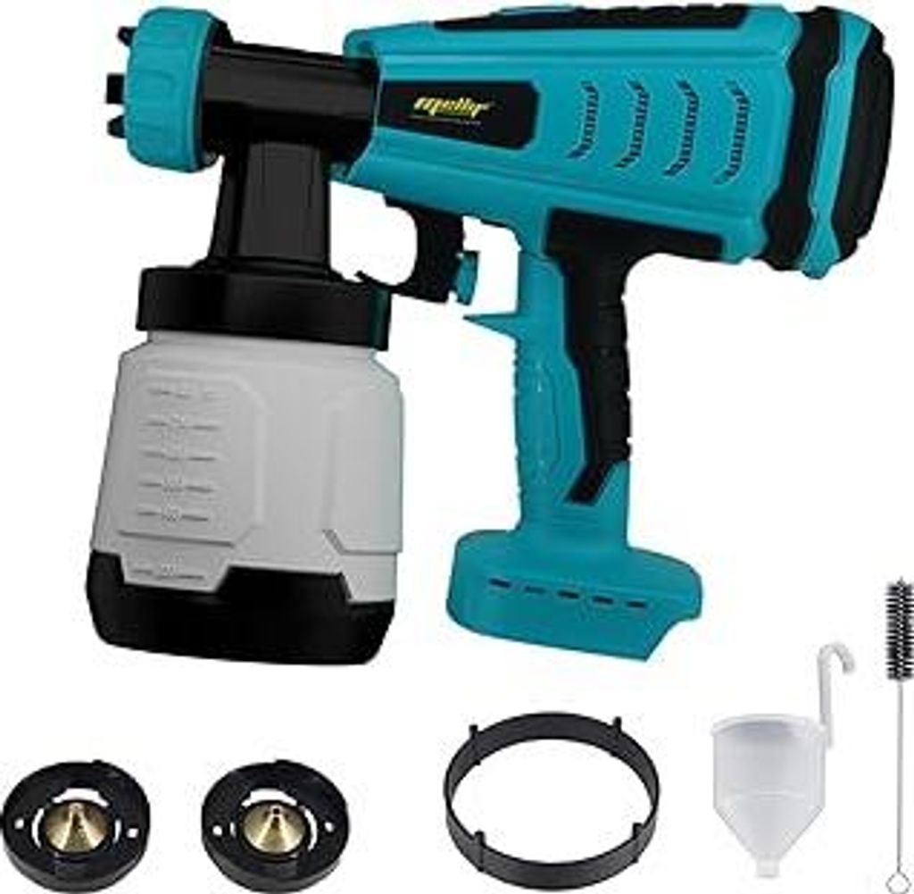 Mellif Akku Farbsprühsystem für Makita Akku 18V, Förderleistung 1000 ml/min, 800 ml Behälter, mit 3 Düsen (1/1.5/2.5mm), Bürstenlosen Motor, ...